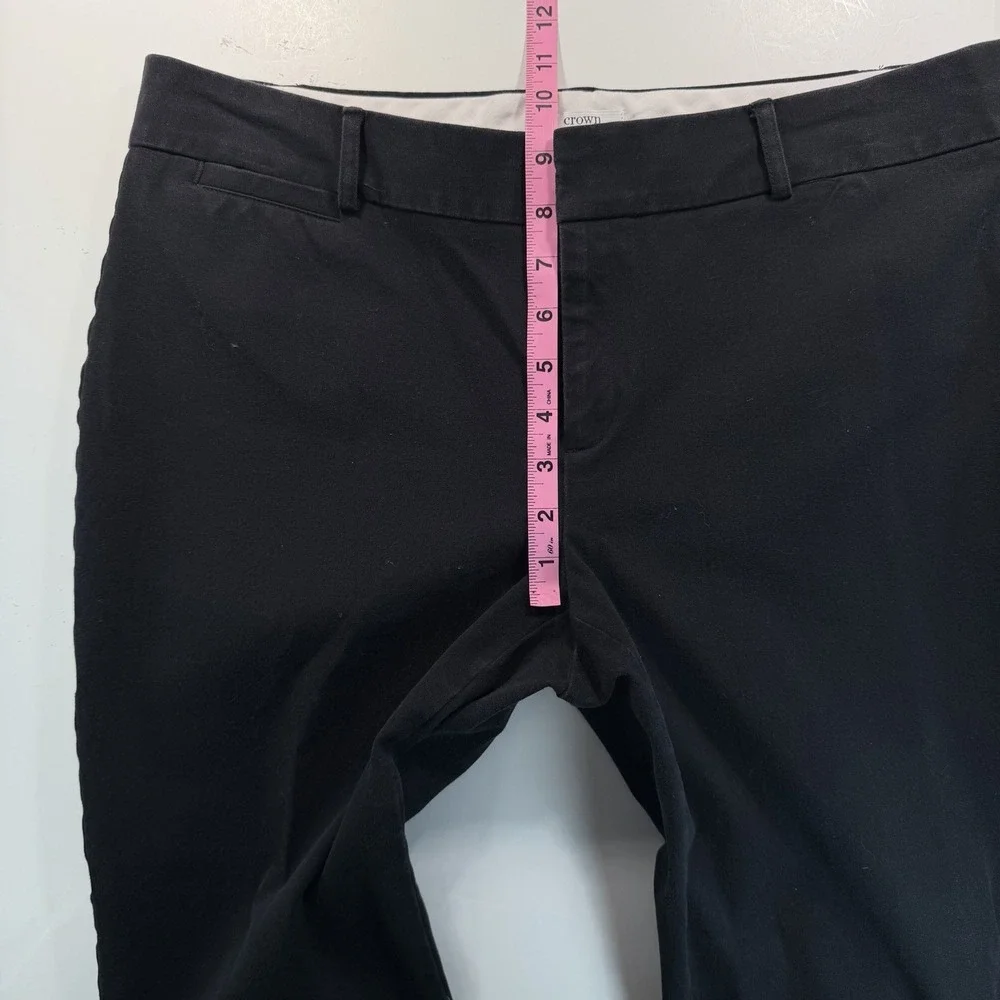 Crown & Ivy Women's‎ Chino Pant Black Straight Leg 14 Cotton Blend